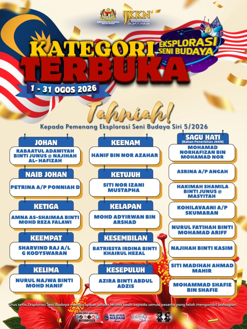 Pemenang Eksplorasi Seni Budaya Siri 5/2026